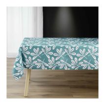 Nappe rectangle 140 x 240 cm microfibre imprimee sandy Bleu