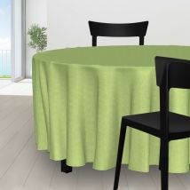 Nappe ronde diamètre 180 cm paon vert amande, par Soleil d'Ocre