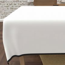Nappe rectangle anti-tâches en microfibre lavée 140x300 cm boheme blanc, par Soleil d'Ocre