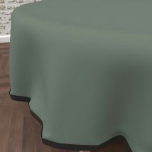Nappe ronde anti-tâches en microfibre lavée diamètre 180 cm boheme kaki, par Soleil d'Ocre