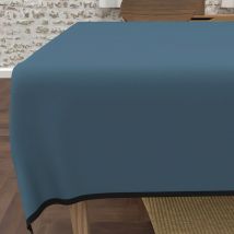 Nappe rectangle anti-tâches en microfibre lavée 160x270 cm BOHEME bleu canard, par Soleil d'Ocre