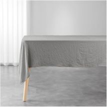 Nappe rectangle microfibre lavee 140 x 240 cm Suzy taupe