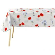Nappe rectangle pvc 140 x 240 cm Lavande et coquelicot