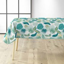 Douceur D'intérieur - Nappe Rectangulaire 140 x 240 cm pvc Textilia Plantania - Bleu