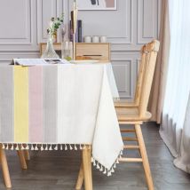 Nappe Rectangulaire Anti Tache 140x200 cm Nappe Elegante Table Cloth Linen Tablecloth Rectangle pour Maison Salle à Manger Table de Cuisine Decoration
