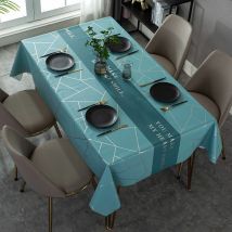 Nappe rectangulaire antisalissure Nappe rectangulaire en toile cirée en pu Imprimé rétro Table à manger Pique-nique Fête Jardin Nappe de cuisine