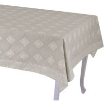 Nappe rectangulaire en brocart de Venise beige cm140x180