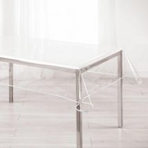 Nappe imperméable rectangulaire en pvc 140 x 240 cm transparente blanc