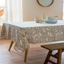 Nappe rectangulaire imprimée graphique Beige 160x200 cm