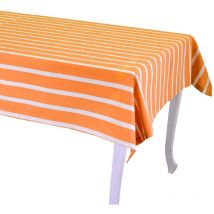 Nappe rectangulaire orange à rayures pop cm140x240
