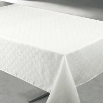 Nappe rectangulaire extérieure aux motifs graphiques Ecru 145x240 cm