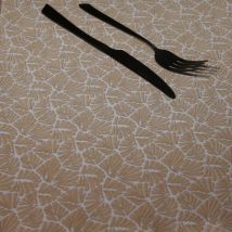 Nappe rectangulaire plastifiée 100% coton Naturel 150x250 cm