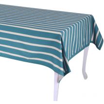 Nappe rectangulaire rayée bleu pétrole Pop cm140x240