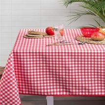Nappe rectangulaire vichy rouge et blanc Multicolore 145x240 cm