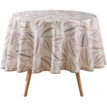 Nappe ronde 180 cm Feuilles alma beige