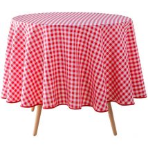 Nappe ronde 180 cm Vichy rouge