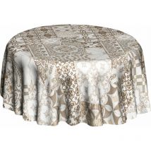 Nappe ronde en toile cirée carreaux Azulejos