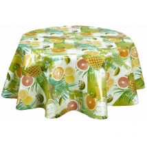 Nappe ronde en toile cirée tropicale Caraibes