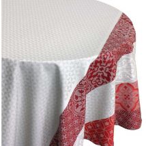 Nappe Ronde Enduite "Mosaïque" Rouge 70 cm