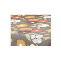 Nappe ronde polyester ø160cm flowers gris sur cintre Access Deco