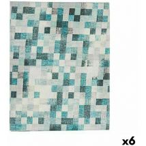 Nappe en toile antitache à carreaux 140 x 180 cm Turquoise (6 pièces) - Kinvara