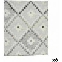 Kinvara - Nappe en toile antitache Rhombus 140 x 180 cm Gris (6 pièces)