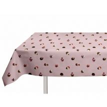Nappe toile cirée rectangle 140x240 cm cup cake rose
