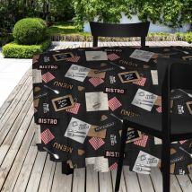 Nappe toile cirée ronde 160 cm bistrot