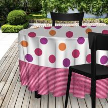 Nappe toile cirée ronde D.160 cm popgum rose
