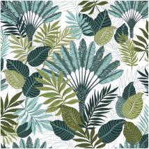 Nappe Toile cirée au mètre Feuille de panazio vert