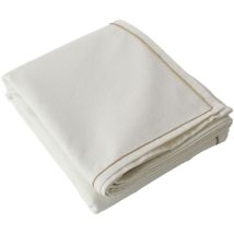 Nappe unie avec feston en jute Blanc 140x300 cm