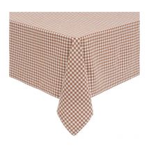 Nappe Vichy en Coton 'Floral' 150x250cm Marron