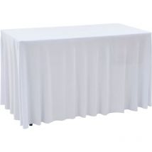 Torana - Nappes élastiques de table avec jupon 2 pcs 120x60,5x74cm Blanc