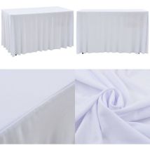 Nappes élastiques de table avec jupon 2 pcs 183x76x74cm Blanc - nappe de table - nappes de table - Home & Living