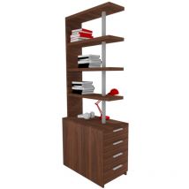 Mobilfino Camerette - narciso - Elemento comodino a scelta con libreria - Noce Caracalla