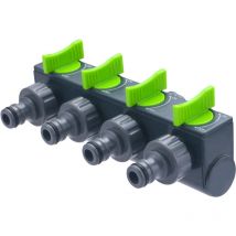 Aroz - Conexión de Pico de Grifo de Riego Hembra (3/4) Selector de 4 Salidas Conexión Automática