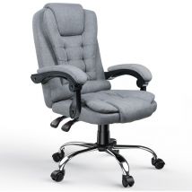 Bigzzia - Desk Chair Ergonomic Office Chair with support headrest - Gaming Chair with Tilt Function - Computer Chair - gray