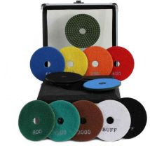 Nass-Schleifpad mit Klettverschluss Set 12 tlg. 100 mm