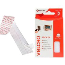 VEL-EC60210 Nastro a strappo da incollare Lato morbido e lato rigido (l x l) 1000 mm x 20 mm Bianco 1 m - Velcro