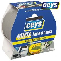 Nastro adesivo americano tack Ceys 50mm argento 25m 507603