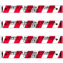 Nastro adesivo in pvc - Rispetta la distanza di sicurezza 50mm x 60M Packaging - 50mm x 66MT (18 rotoli)