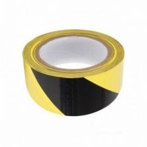 Nastro adesivo segnaletico nero giallo 50x33 mt antinfortunistica edilizia segnale