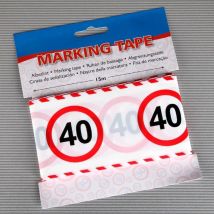 Nastro segnaletico con segnali stradali 40 anni - 15 metri