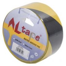 Nastro segnaletico adesivo in pvc giallo/nero - mm.50h. rotoli da mt.33 giallo/nero