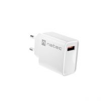 Natec - Chargeur ribera 18W 1XUSB-A QC3 0 Blanc (NUC-2057)