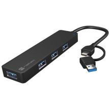 Natec Mayfly Usb-hub 4xusb 3.0 Schwarz Usb-c + Usb-a Adapter