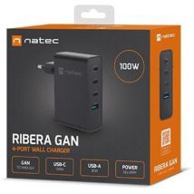 Natec - NUC-2234 cargador de dispositivo móvil Portátil, Smartphone Negro Corriente alterna Carga rápida Interior