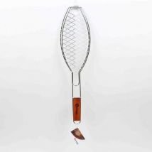 Naterial - Grille poisson à manche bois l.13,3 x L.55