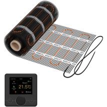 Natte Chauffante Warmon Classic Light 100 W/m² Avec Thermostat R7c-716 Intelligent Wifi Lcd-couleur, Noir - 6 M²