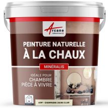 Arcane Industries - Natürliche Kalkfarbe für drinnen - mineralis - Champagner-Hellgelb - 60 m²-Kit, 2 x 5 kg - Champagner-Hellgelb